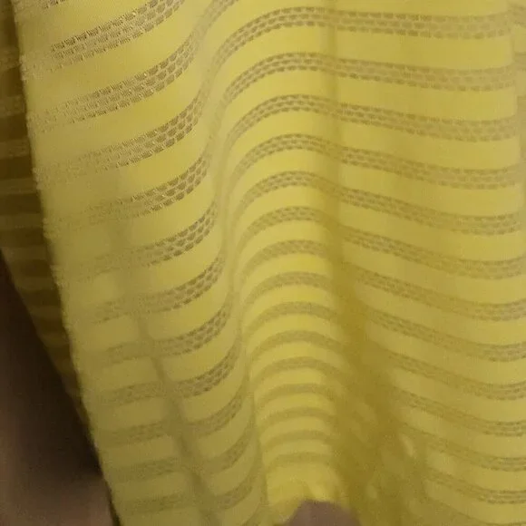 Zyia Bright Yellow Striped Open Back Tank Top Medium - Picture 3 of 6